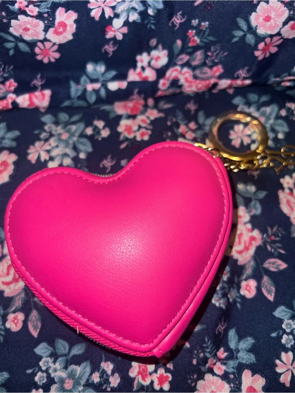 Victoria’s Secret puffy pink heart coin pouch keychain - Picture 3 of 6